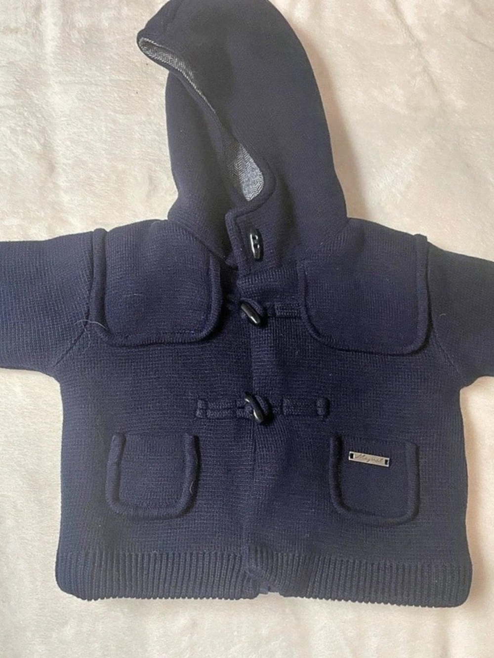 Mayoral Baby 6M Houndstooth Pea Coat Like New